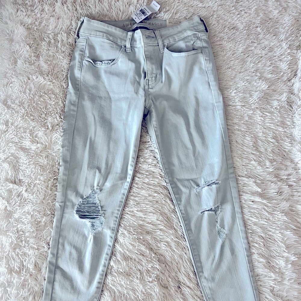 American Eagle Next Level Stretch Jeggings- Light Blue